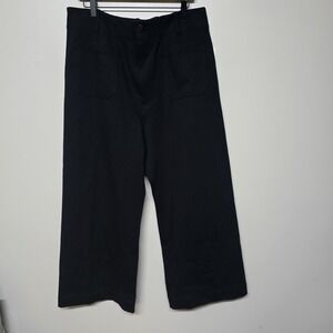 Anthropologie Maeve The Colette Ponte Crop Wide-Leg Pants Black Size 34 NWT $120